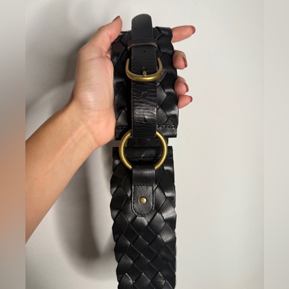 Hobo Black Braided Leather Belt Size L - Picture 1 of 5
